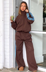 Kosie Chocolate And Blue Stripe Track Pants Image
