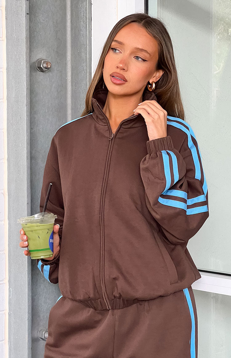 Kosie Chocolate And Blue Stripe Jacket Image