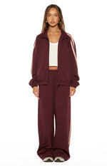 Kosie Burgundy and Pink Stripe Track Jacket