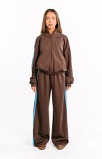 Kosie Chocolate And Blue Stripe Track Pants Image