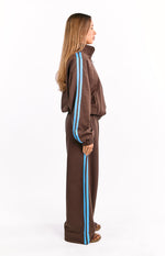 Kosie Chocolate And Blue Stripe Track Pants Image
