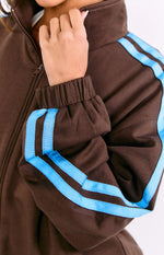 Kosie Chocolate And Blue Stripe Jacket