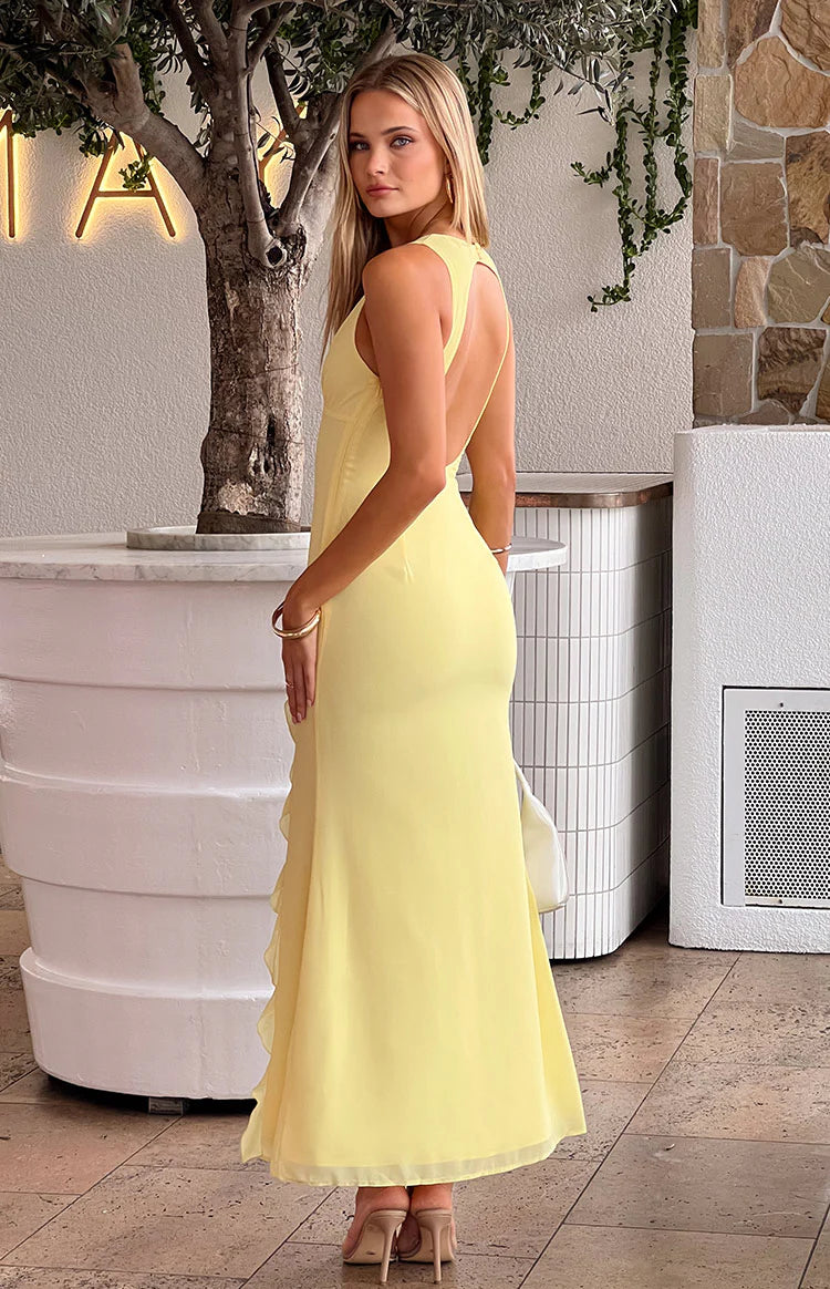 Kris Yellow Maxi Dress - 14