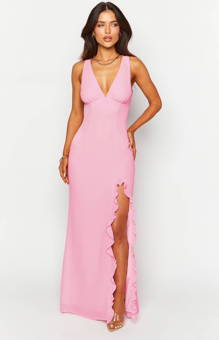 Kris Pink Maxi Dress - US 12 | Beginning Boutique exclusive Kris Pink Maxi Dress - US 12 | Beginning Boutique exclusive