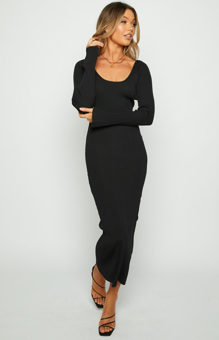 strapless open back dress Kylie Black Maxi Dress - US 2