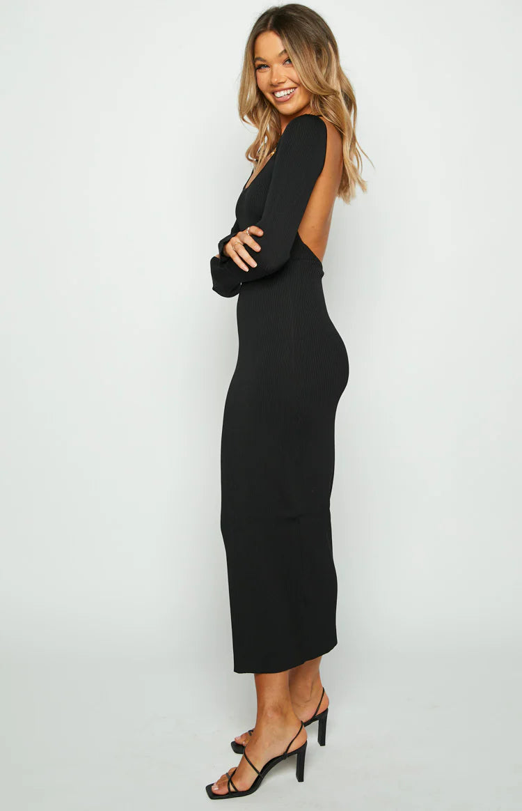 Kylie Black Maxi Dress - US 2
