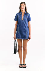 Lachie Dark Wash Denim Mini Dress Image