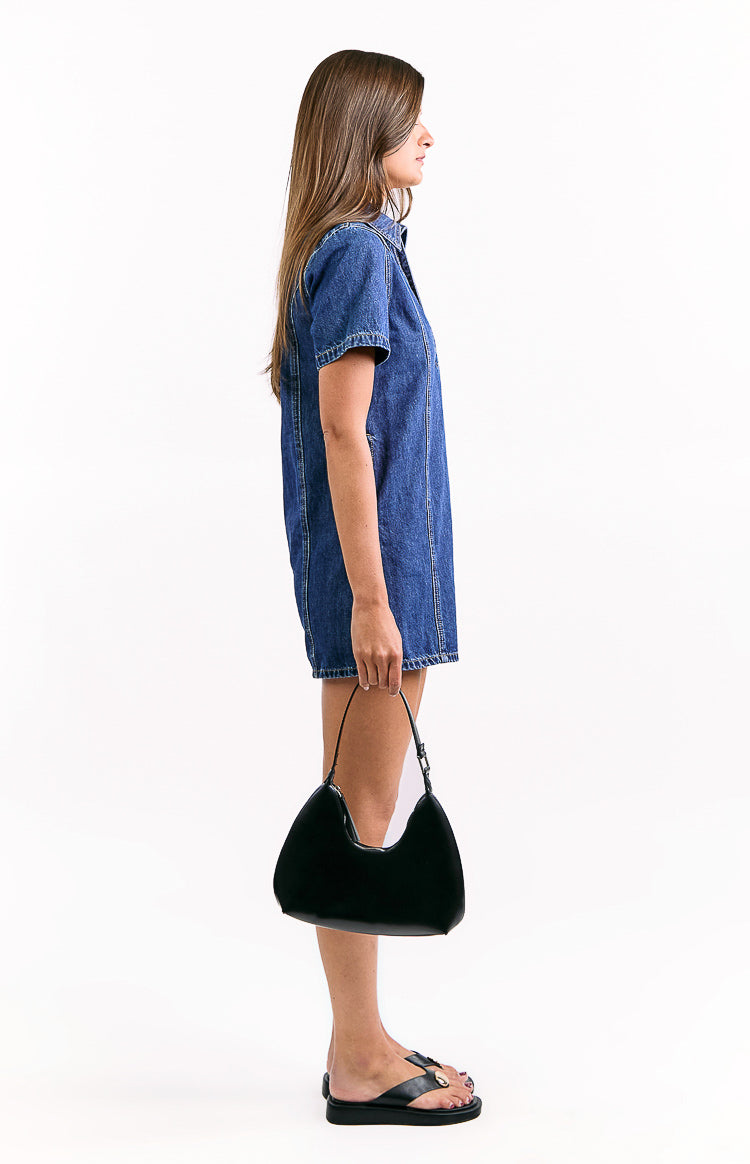 washed black heavy denim mini dress Lachie Dark Wash - US 8 Paris Hilton's Most Memorable Collection: 25 AW REACTIVE this dress features a Child  Size:4