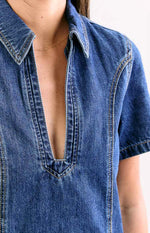 Lachie Dark Wash Denim Mini Dress Image