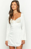 Layla White Long Sleeve Mini Dress Image