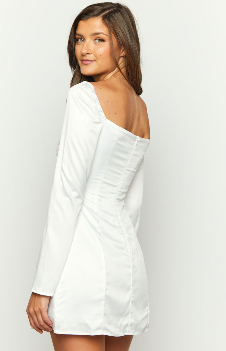 Layla White Long Sleeve Mini Dress Image