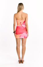 Lee Orange Flower Print Mini Dress Image