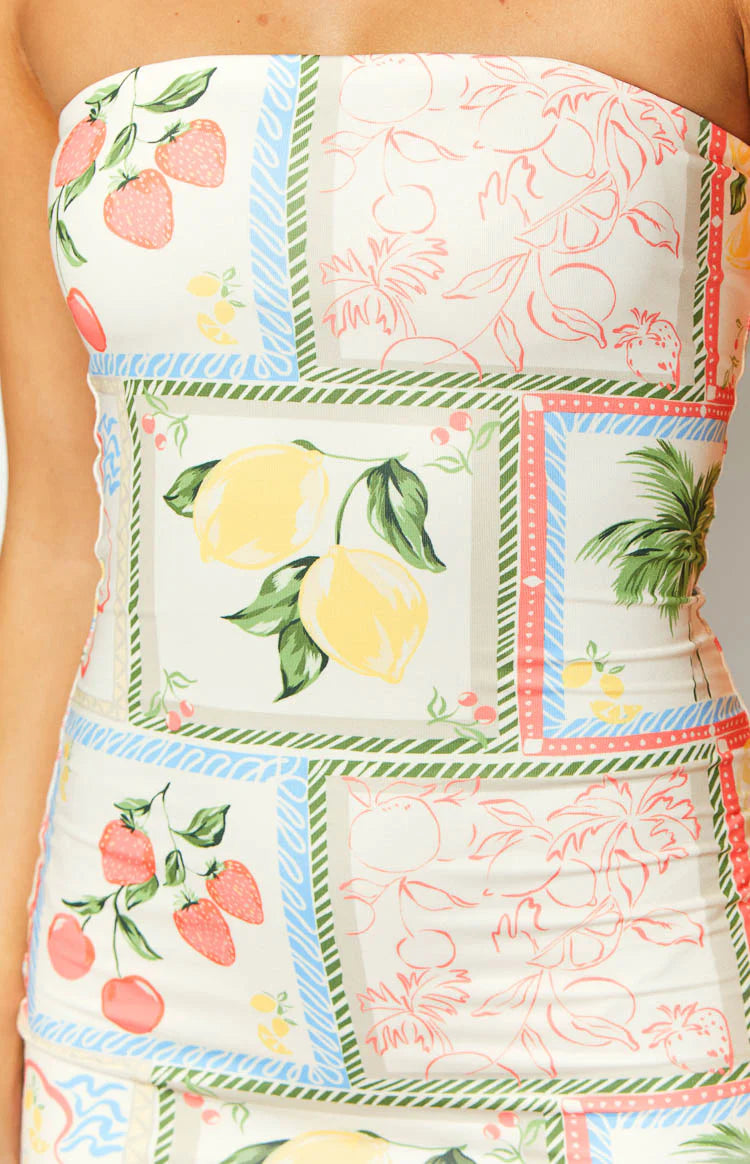 lilly pulitzer white strapless dress Lee White Roma Print Strapless Mini Dress - US 14