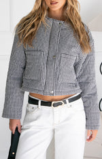Lennie Black Gingham Quilted Jacket Image