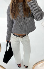 Lennie Black Gingham Quilted Jacket