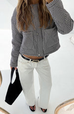 Lennie Black Gingham Quilted Jacket Image