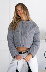 Lennie Black Gingham Quilted Jacket Image