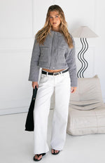 Lennie Black Gingham Quilted Jacket Image