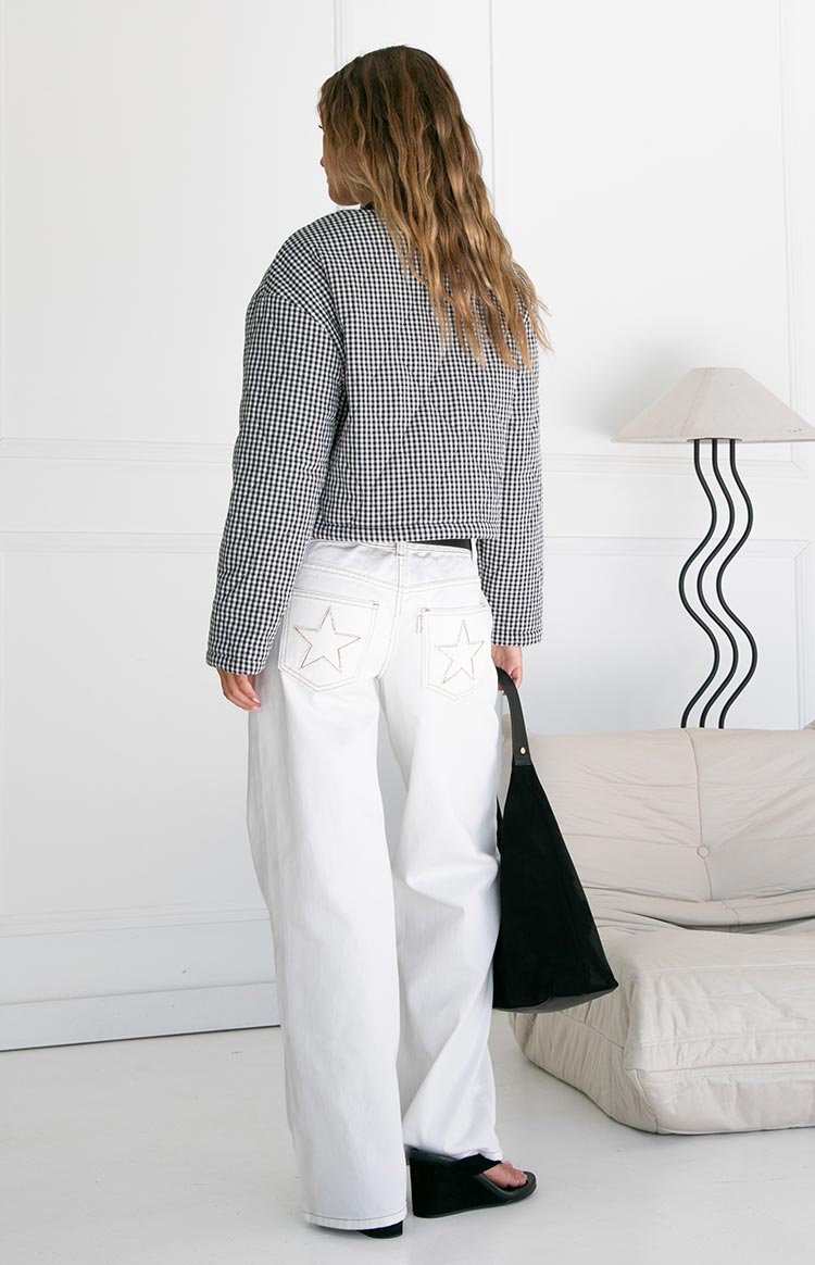 Lennie Black Gingham Quilted Jacket Image