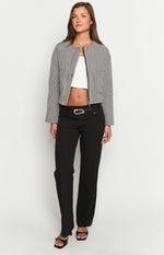 Lennie Black Gingham Quilted Jacket Image
