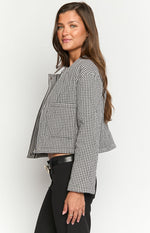Lennie Black Gingham Quilted Jacket Image
