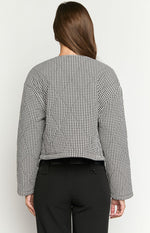 Lennie Black Gingham Quilted Jacket Image