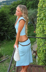 Levi Blue Contrast Bind Jersey Top