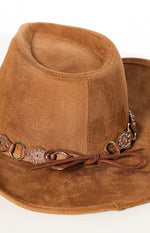 Lexi Tan Suedette PU Trim Western Hat Image