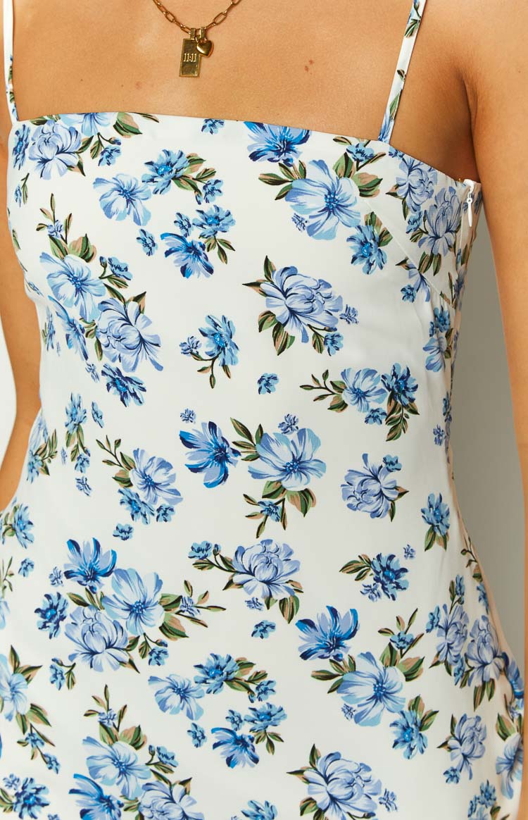 Lia Blue Floral Mini Dress Image