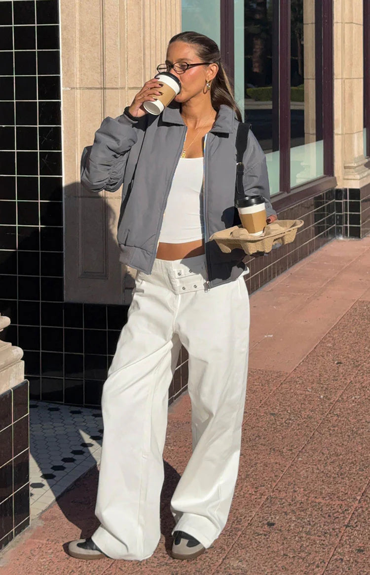 Lila Off White Buckle Pants - US 2