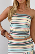Lilianna Multi Stripe Bandeau Jersey Top