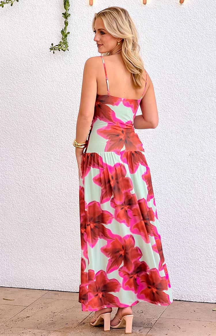Lilliana Green Floral Print Maxi Dress - US 8 | Beginning Boutique Exclusive Lilliana Green Floral Print Maxi Dress - US 8 | Beginning Boutique Exclusive