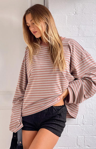 トップス plllllleeeasse multi stripe long sleeve Lioness Bloom Muted Pastels Stripe Long Sleeve Top | Beginning