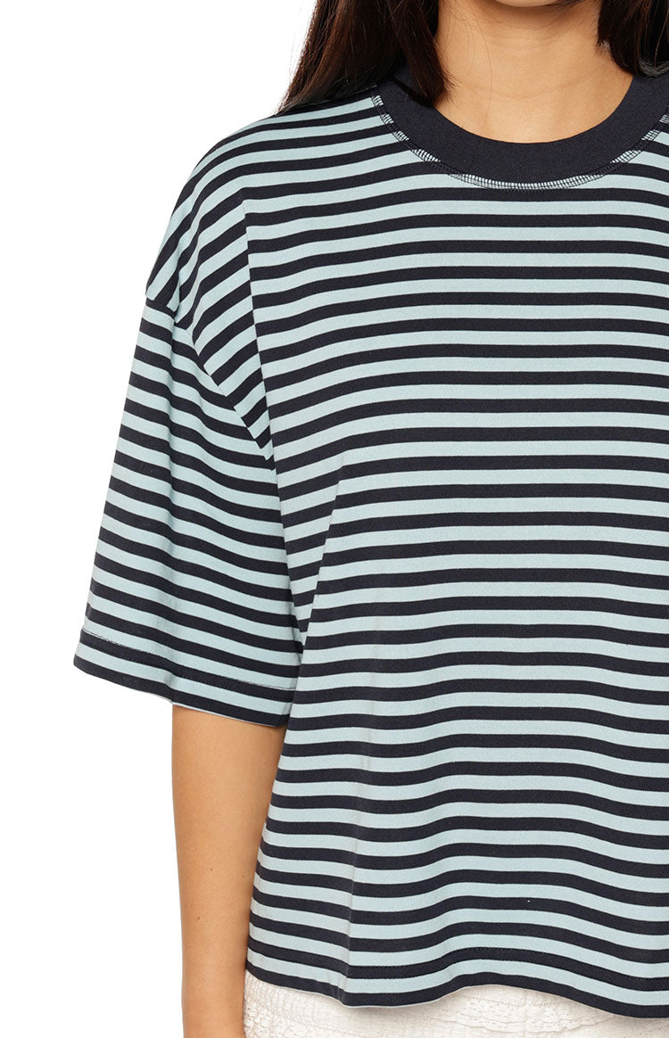 Lioness Bloom Short Sleeve Top Navy Sea Stripe Image