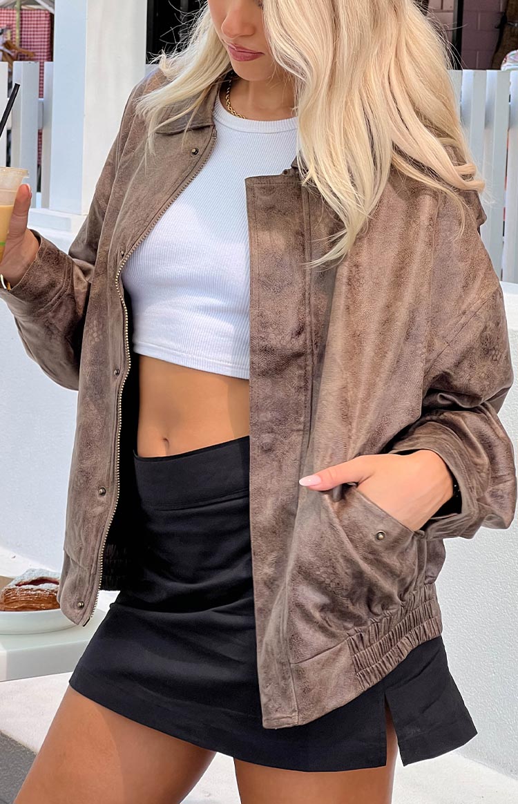 Lioness Kenny Chocolate Bomber Jacket Beginning Boutique US
