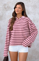 Lioness Rebels Jersey Burgundy Blush Stripe Image