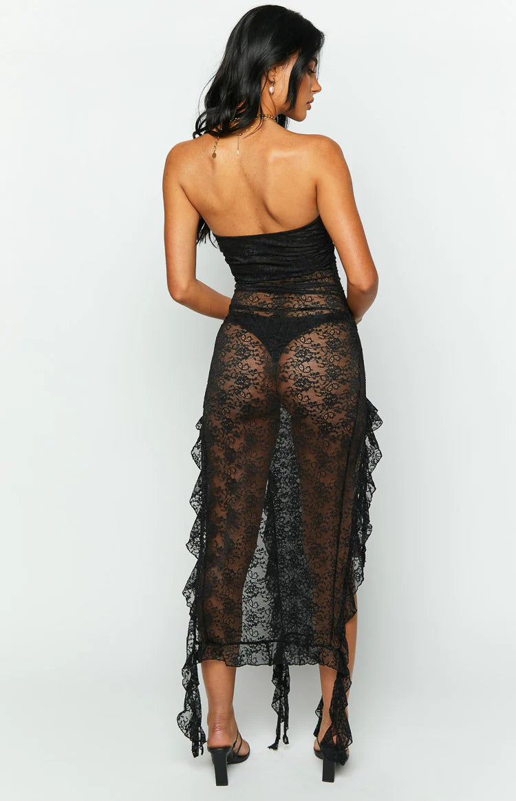 Lioness RENDEZVOUS Black Lace Midi DRESS XXL Lioness RENDEZVOUS Black Lace Midi DRESS XXL