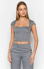 Louis Grey Striped Top