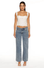 Louis Purple Floral Corset Top