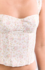 Louis White Floral Corset Top Image