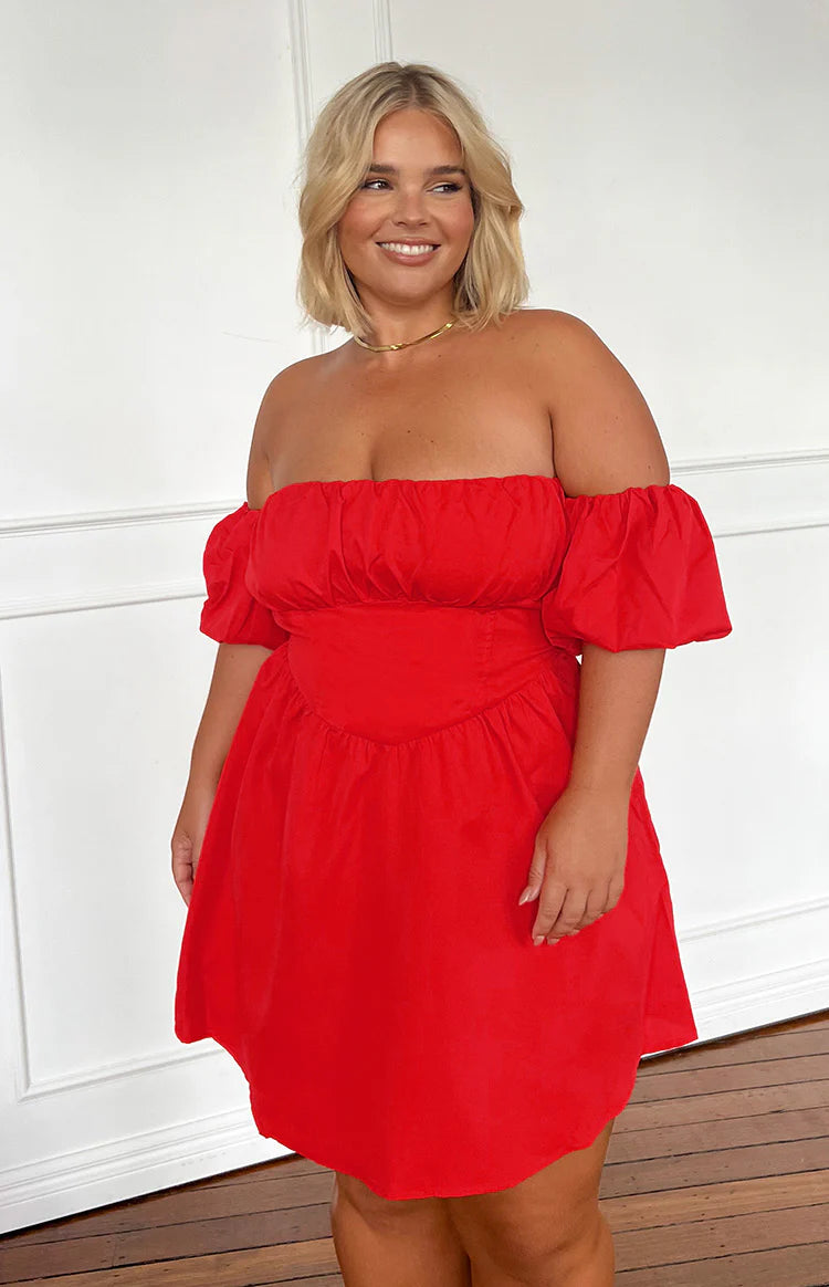 lost without you live in red dress Love Lost Off The Shoulder Red Mini Dress