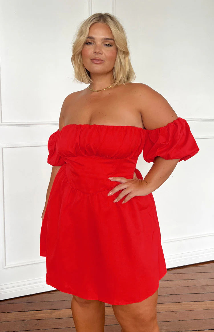 Love Lost Off The Shoulder Red Mini Dress | Beginning Boutique US