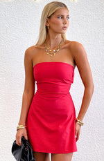 Love Parade Red Strapless Mini Dress