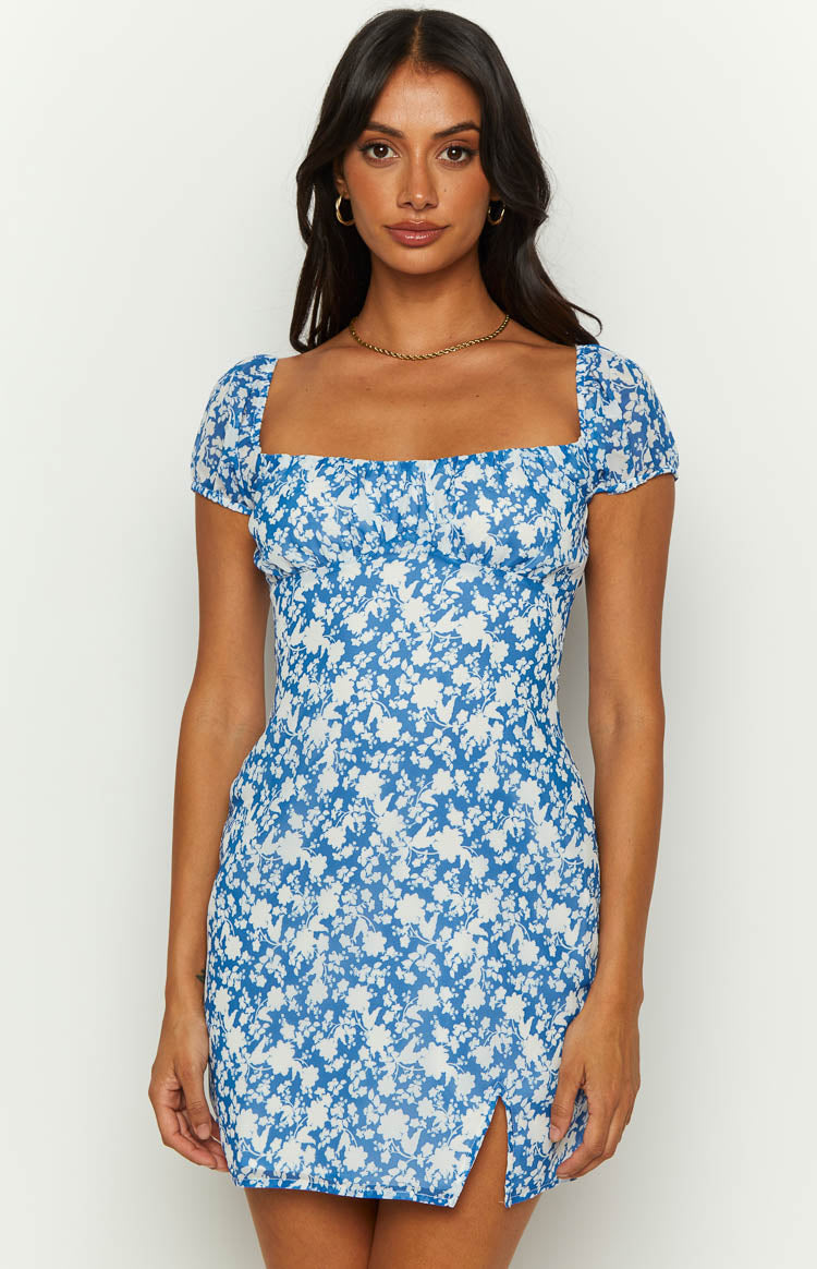 Love & Lust Blue Floral Mini Dress - US 10