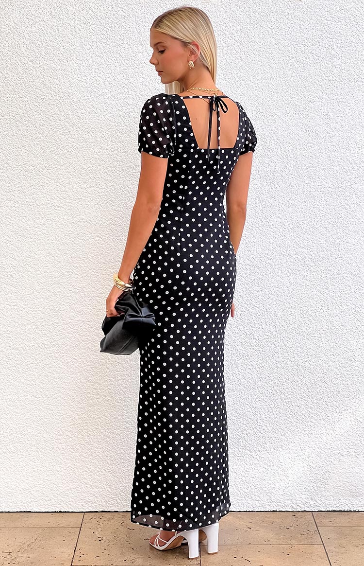 Lovella Black Polka Dot Maxi Dress - US 6 | Beginning Boutique Exclusive Lovella Black Polka Dot Maxi Dress - US 6 | Beginning Boutique Exclusive