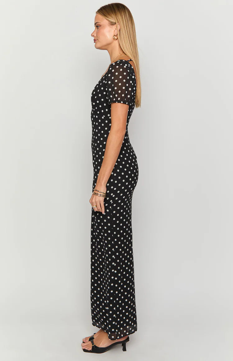 Lovella Black Polka Dot Maxi Dress - US 6 Lovella Black Polka Dot Maxi Dress - US 6
