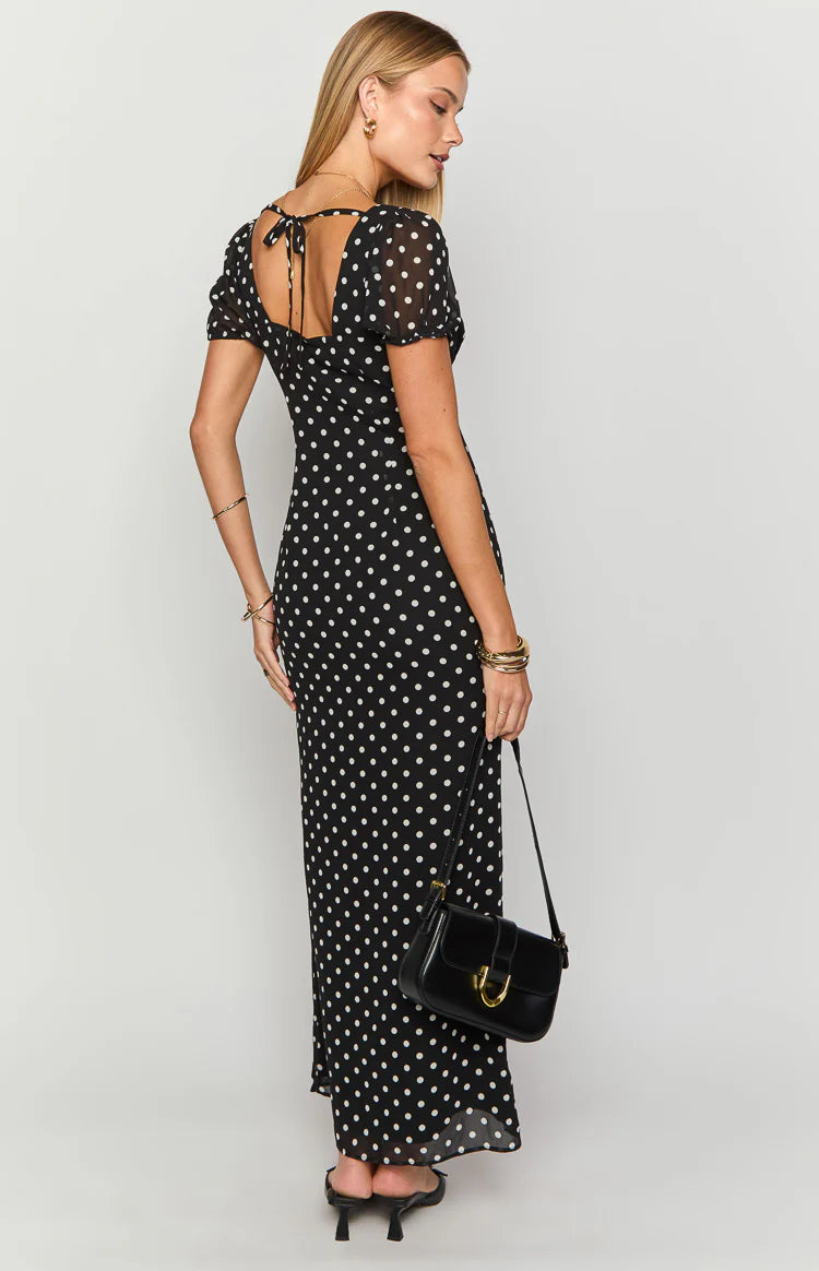 Lovella Black Polka Dot Maxi Dress - US 6 | Beginning Boutique Exclusive Lovella Black Polka Dot Maxi Dress - US 6 | Beginning Boutique Exclusive