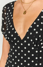 Lovella Black Polka Dot Maxi Dress