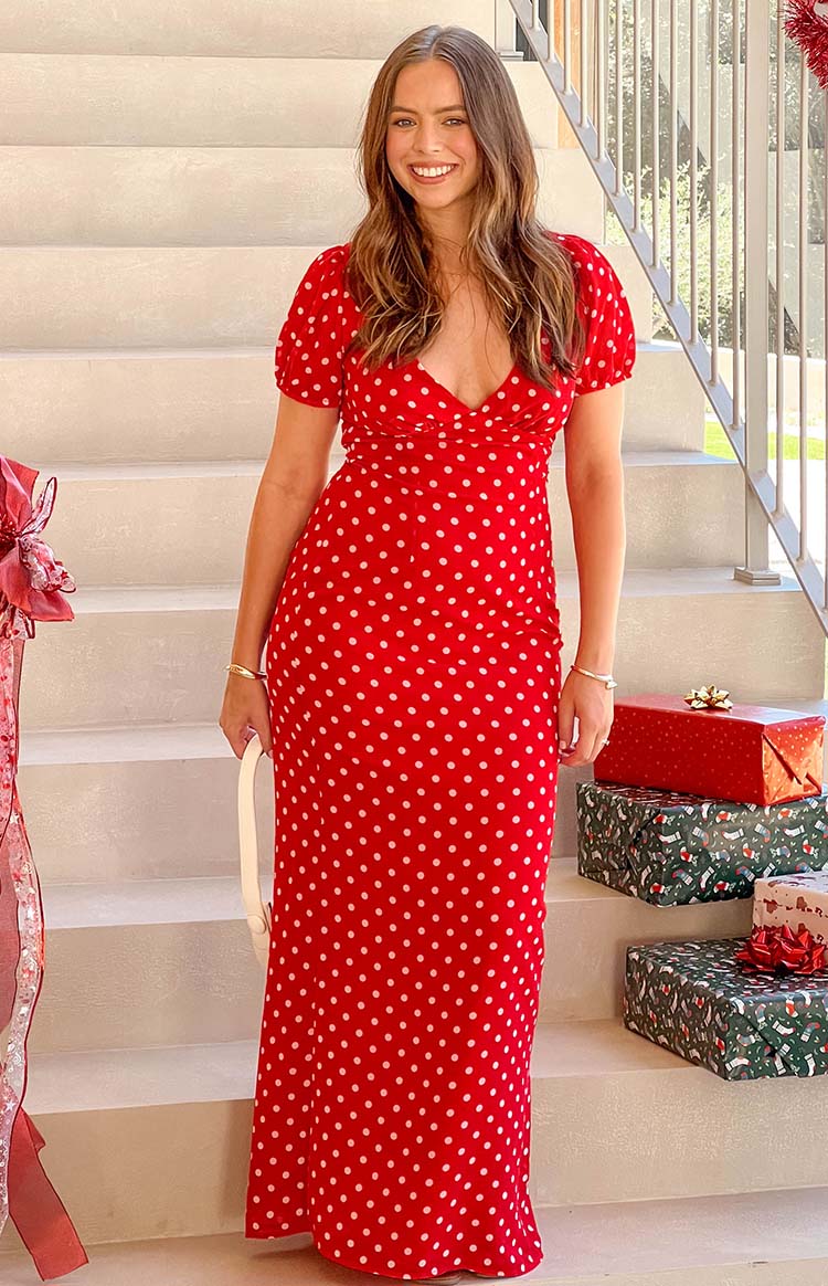 Lovella Red Polka Dot Maxi Dress - US 2 | Beginning Boutique Exclusive Lovella Red Polka Dot Maxi Dress - US 2 | Beginning Boutique Exclusive