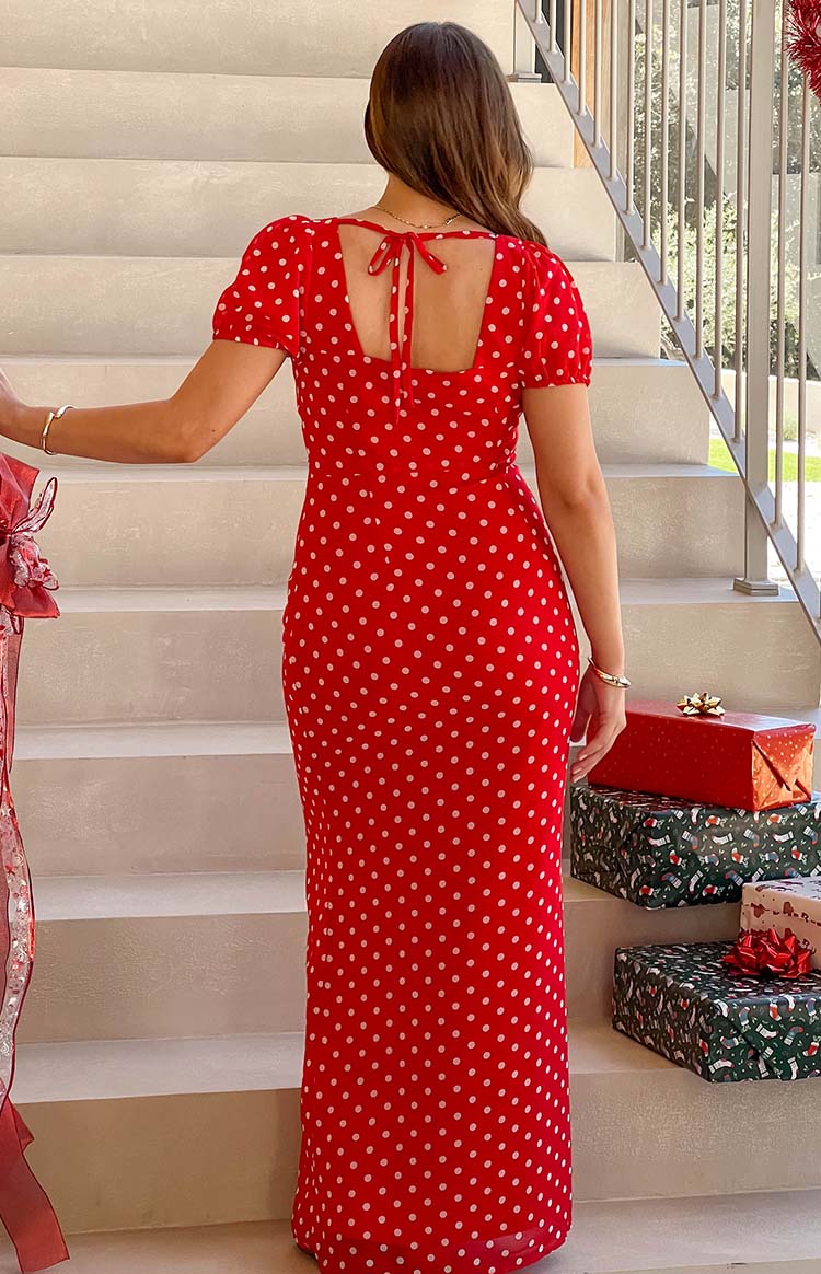 Maxi Dress With Polka Dot Wedding Guest Dresses Fall Wedding Guest